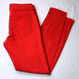 The Limited Women Mid Rise Skinny Jeans Orange Size 6R Stretch Bold Bright